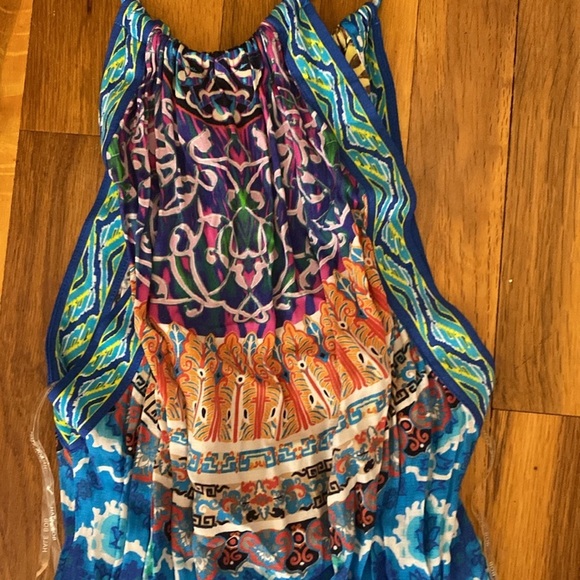 NWT Hale Bob Women’s Multicolored Maxi Dress With Leg Slits Size M - Picture 9 of 9